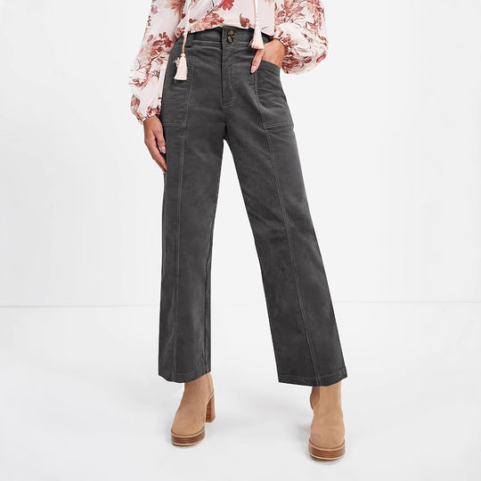 Damen Hochgeschnittene Bundfaltenhose R&B