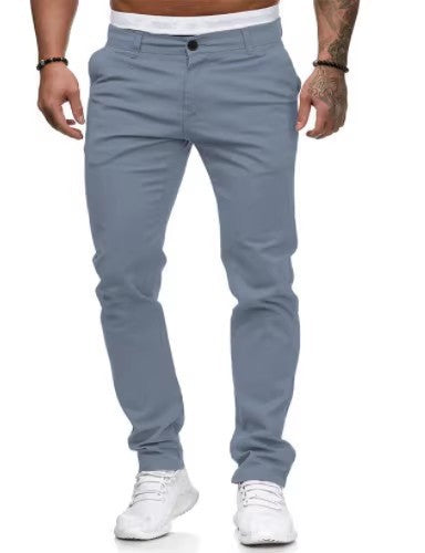 Herren elegante Slim-Fit Chinohose mit elastischem Bund und praktischen Taschen R&B