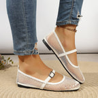 Damen Ballerina mit dekorativem Netzdesign R&B
