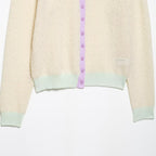 Damen Strickjacke mit zartem Muster und farblich abgesetzten Details R&B