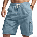 Herren nan utilitarische Cargo-Shorts mit Elastikbund, Tunnelzug und aufgesetzten Klappentaschen R&B