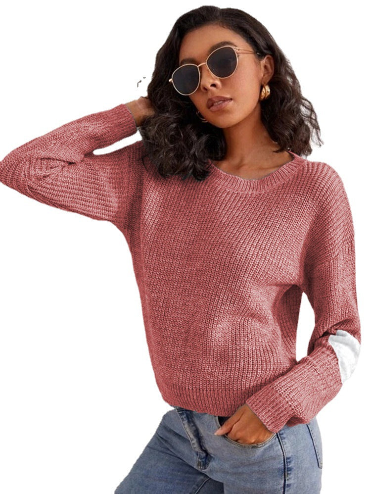 Damen Grob gestrickter Pullover mit modischem Armdetail R&B