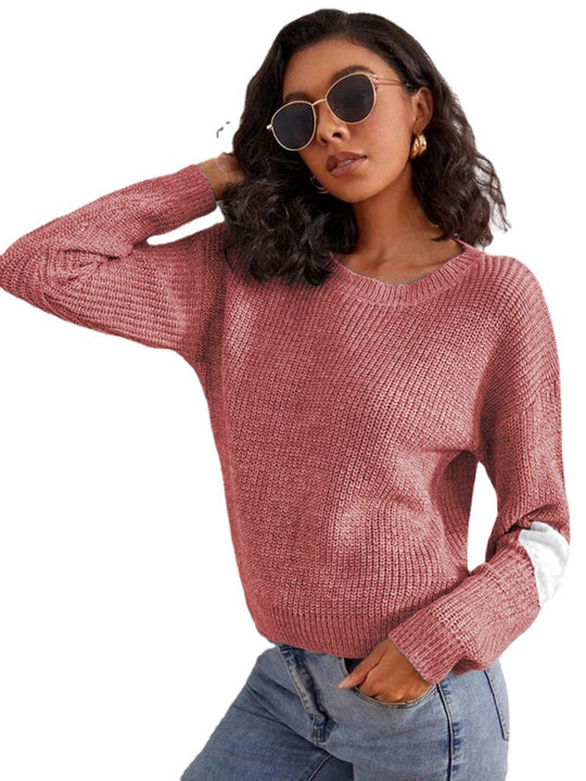 Damen Grob gestrickter Pullover mit modischem Armdetail R&B