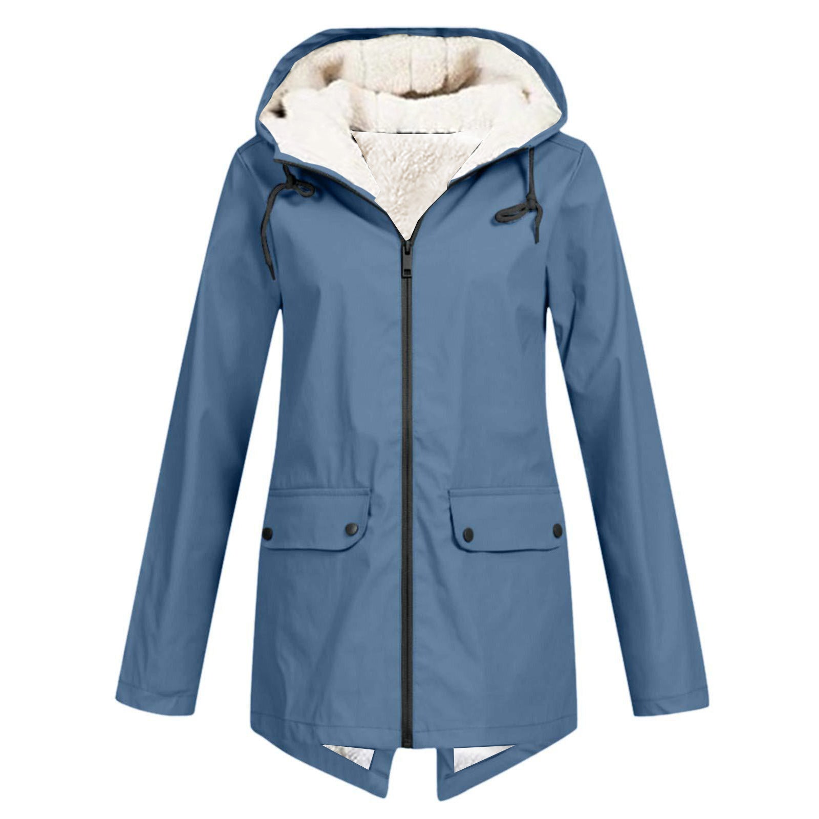 Damen wetterfeste und gefütterte Regenjacke mit verstellbarem Kapuzenkragen R&B