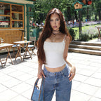 Damen Zartes Spitzen-Haltertop mit figurformendem Design R&B