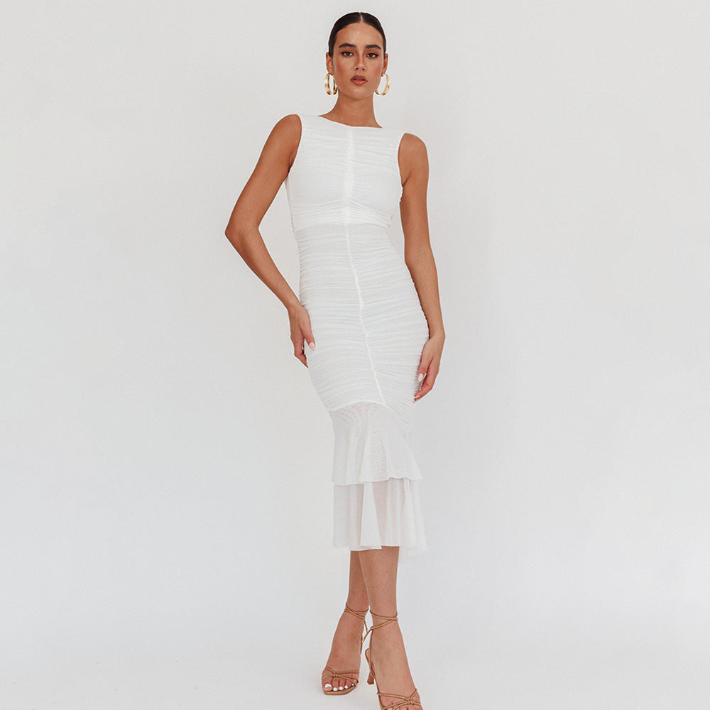 Damen Elegantes Maxikleid mit Rüschendetails R&B