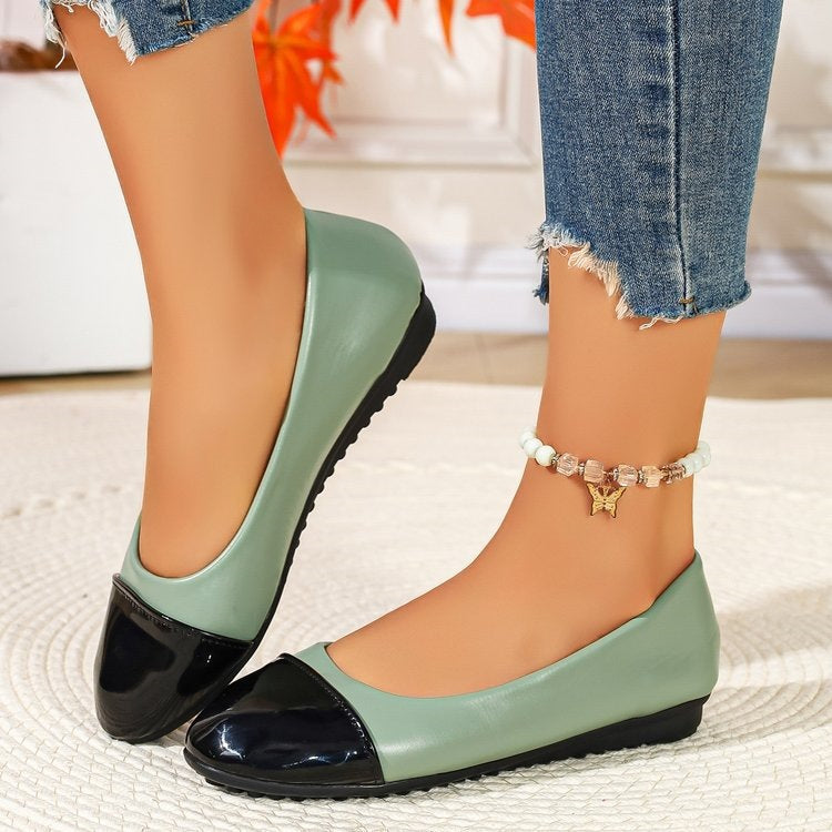 Damen Ballerina mit modischem Kontrastdesign R&B