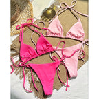 Damen Triangel-Bikini-Set mit regulierbaren BindR&Bändern und gefüttert R&B