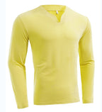 Herren nan Langarmshirt mit V-Ausschnitt Slim Fit Baumwollmix und elastischem Komfortbund R&B
