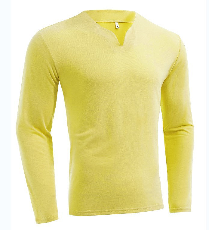 Herren nan Langarmshirt mit V-Ausschnitt Slim Fit Baumwollmix und elastischem Komfortbund R&B