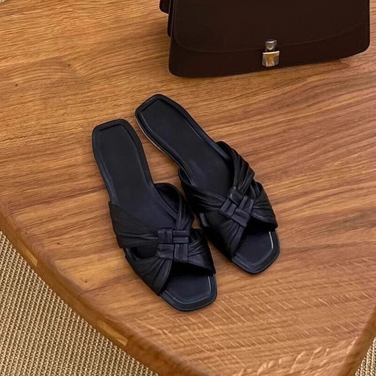 Damen elegante Mules mit modischem Knoten-Detail R&B