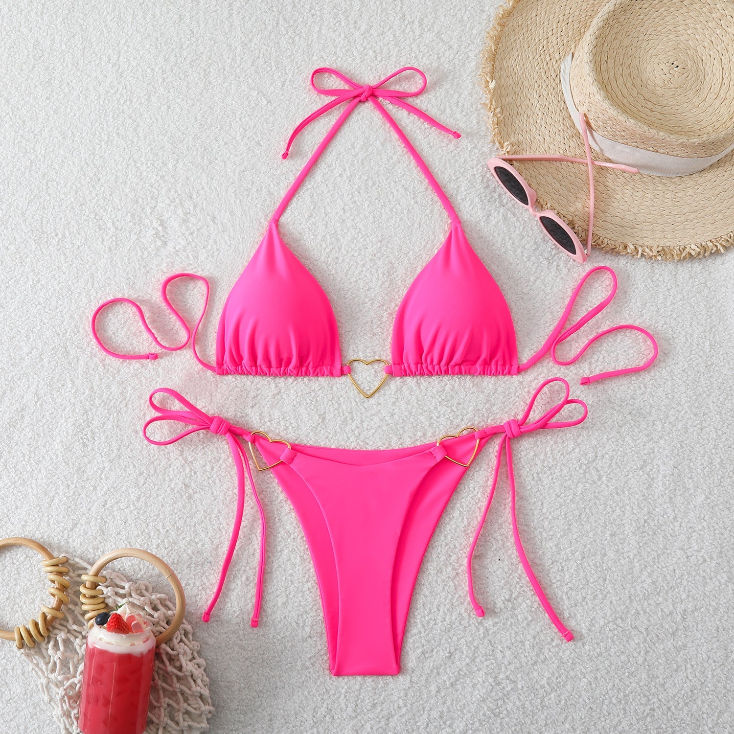 Damen Triangel-Bikini mit modischen Herz-Akzenten R&B