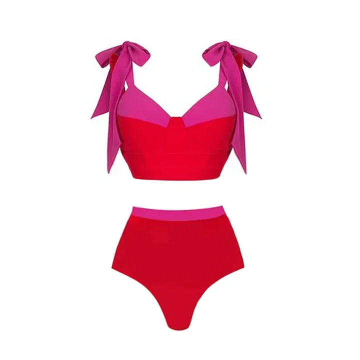 Damen hochtailliertes Bikiniset mit Wickelrock R&B