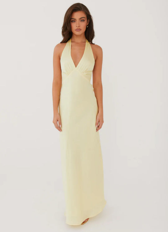 Damen Elegantes Wickelkleid mit V-Ausschnitt und schmalem, fließendem Schnitt R&B