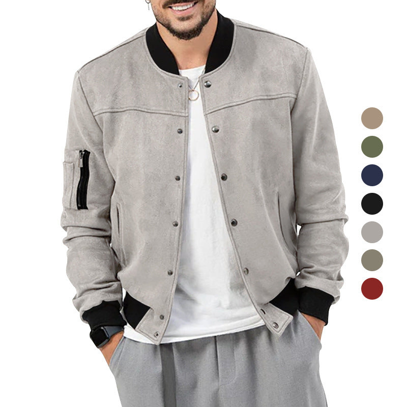 Herren modische Bomberjacke mit praktischen Reißverschlusstaschen und elastischen Bündchen R&B