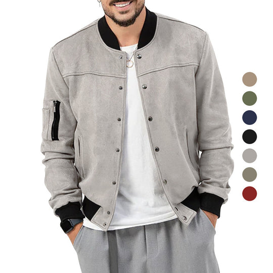 Herren modische Bomberjacke mit praktischen Reißverschlusstaschen und elastischen Bündchen R&B