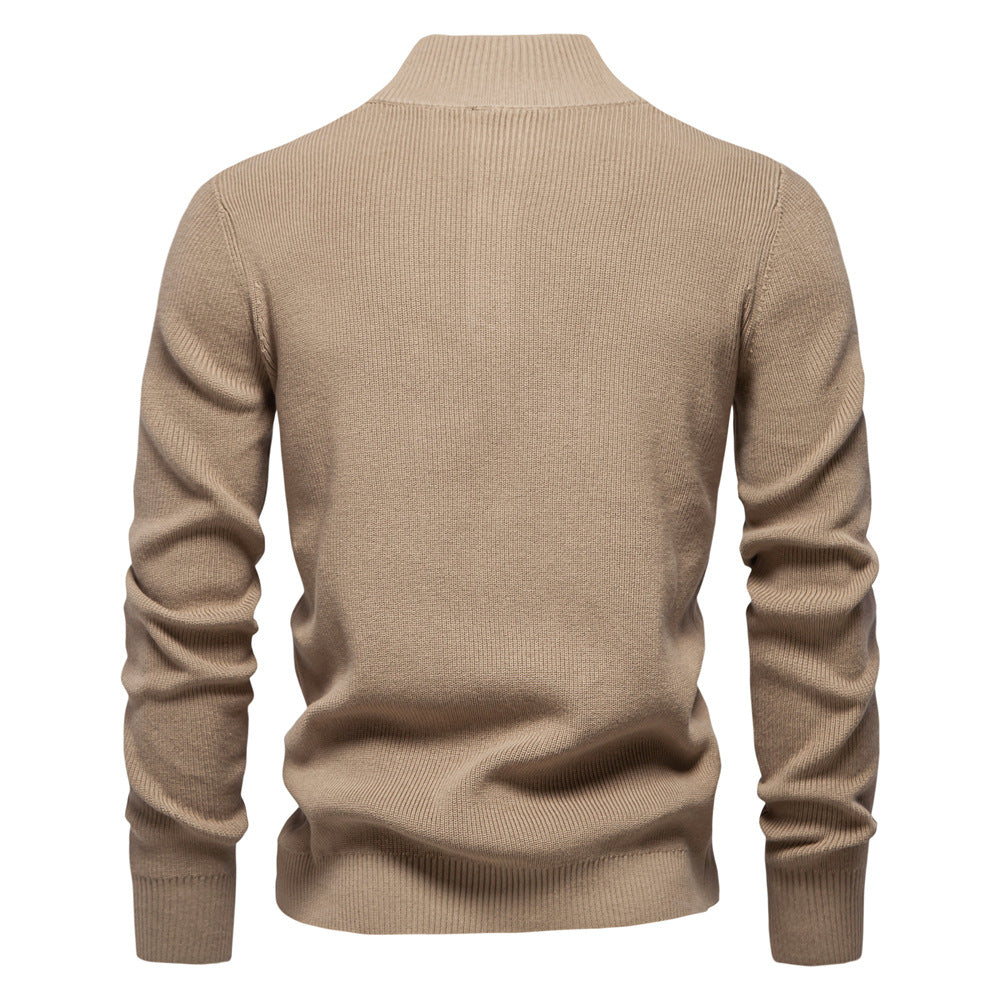Herren Pullover mit Knopfleiste und strukturiertem Muster