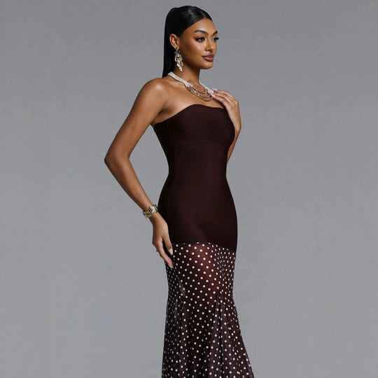 Damen Elegantes Stretch-Top mit transparentem Rüschenrock R&B