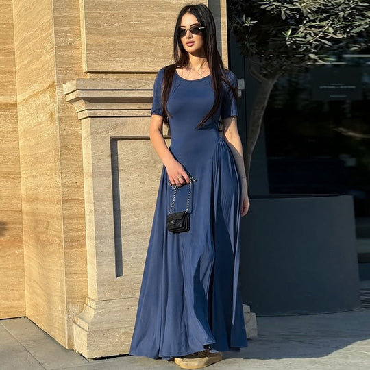 Damen Maxi-Kleid mit elegantem Schnitt und seitlichen Taschen R&B