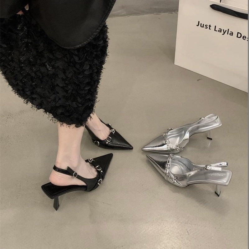 Damen Slingback High Heels mit eleganter Schnallenverzierung R&B
