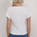 Damen Stylisches Knotenshirt aus Strukturstoff R&B