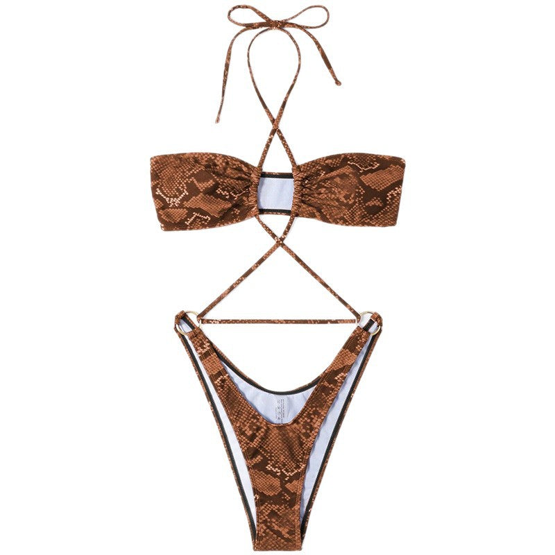 Damen Bikini-Set mit raffiniertem Wickel-Design und eleganten Cross-Trägern R&B