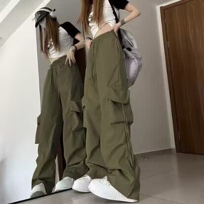 Damen nan ultraleichte Freizeit-Hose mit hohem Elastikbund, Kordelzug und verstellbarem Beinabschluss R&B