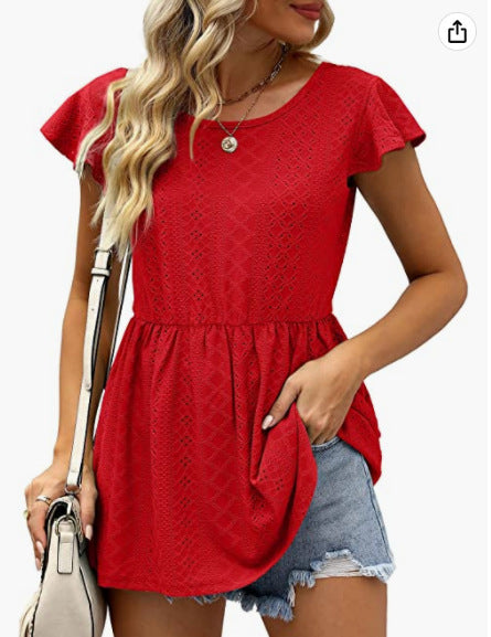 Damen Sommerliches Blusenshirt mit Rüschendetails R&B