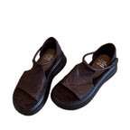 Damen bequeme Sandalen mit elastischem Riemen und komfortablem Fußbett R&B