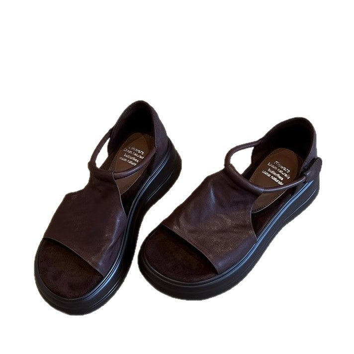 Damen bequeme Sandalen mit elastischem Riemen und komfortablem Fußbett R&B
