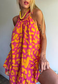 Damen Luftiges Sommerkleid mit asymmetrischem Saum und voluminösen Falten R&B