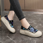 Damen modische Slip-On Sneakers mit glitzerndem Obermaterial und bequemer Sohle R&B