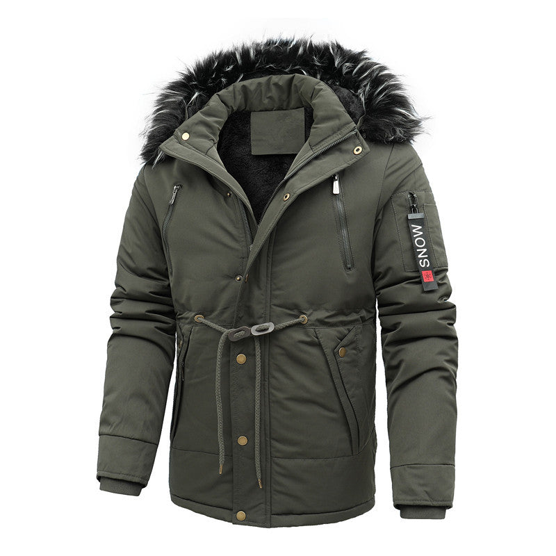 Herren isolierte Funktionsjacke mit abnehmbarer Kapuze