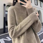 Damen Strickpullover mit elegantem Stehkragen und strukturiertem Design R&B