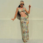 Damen Bikini Set mit elegantem Wickeldesign und floralem Muster R&B