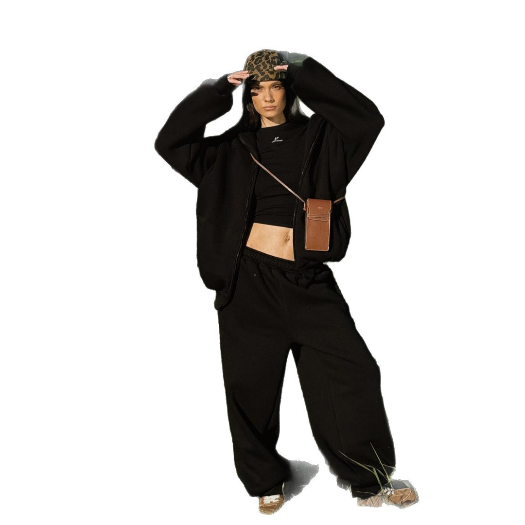 Damen lässige Fleece-Jacke mit hohem Kragen und großzügigen Taschen R&B