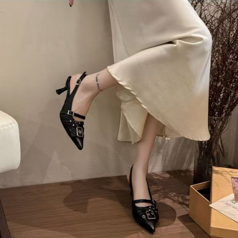 Damen elegante spitze Ballerinas mit Schnallenverzierung R&B