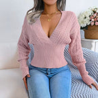 Damen Strickpullover mit V-Ausschnitt und feiner Maschenstruktur R&B