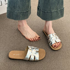 Damen Trendige Slide-Sandalen mit modischem Riemendetail EB