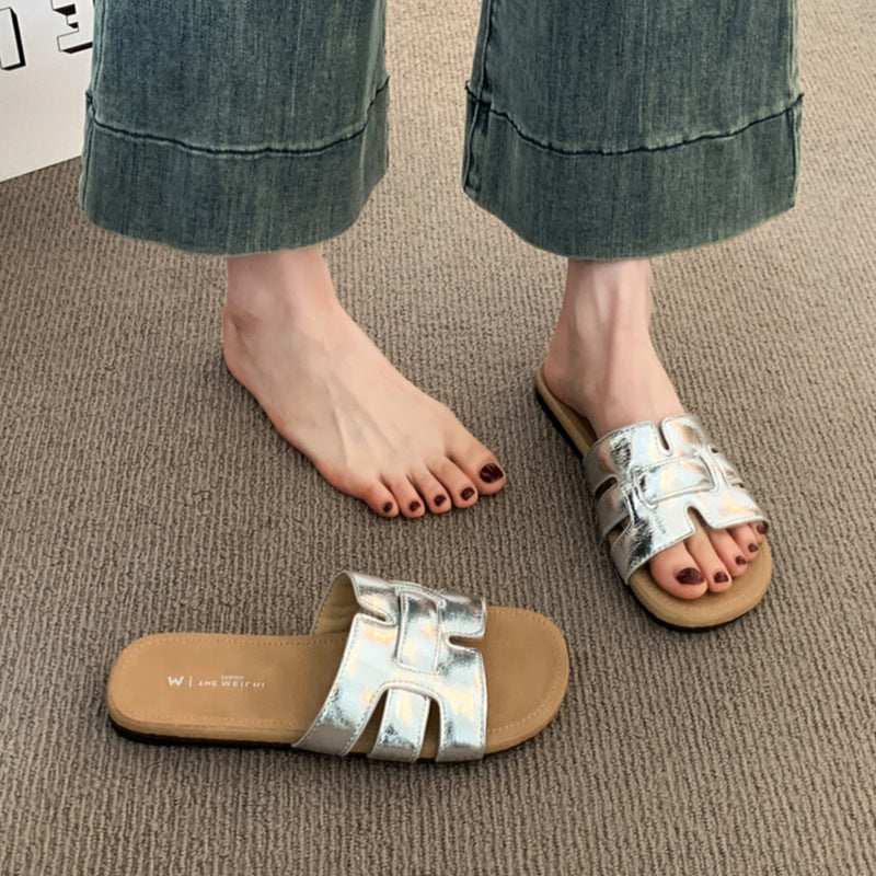Damen Trendige Slide-Sandalen mit modischem Riemendetail EB