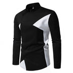 Herren modisches Designerhemd mit asymmetrischem Schnitt und innovativem Knopfdesign R&B