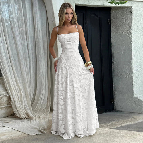 Damen Maxikleid mit zartem Blumendesign und schwingendem Saum R&B