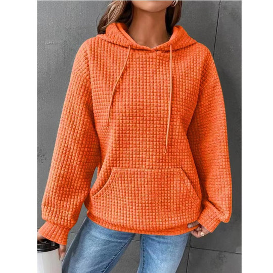 Damen lässiger Hoodie mit strukturierter Oberfläche und praktischer Kängurutasche R&B