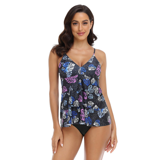 Damen Tankini mit modischem Rüschendesign und verstellbaren Trägern R&B