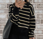 Damen gestreifter Pullover R&B