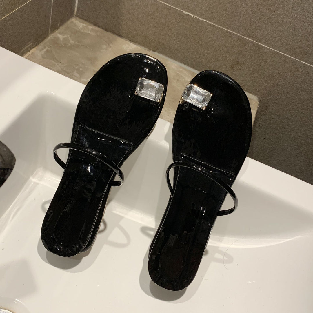 Damen glamouröse Flip-Flops mit funkelnden Kristallen R&B