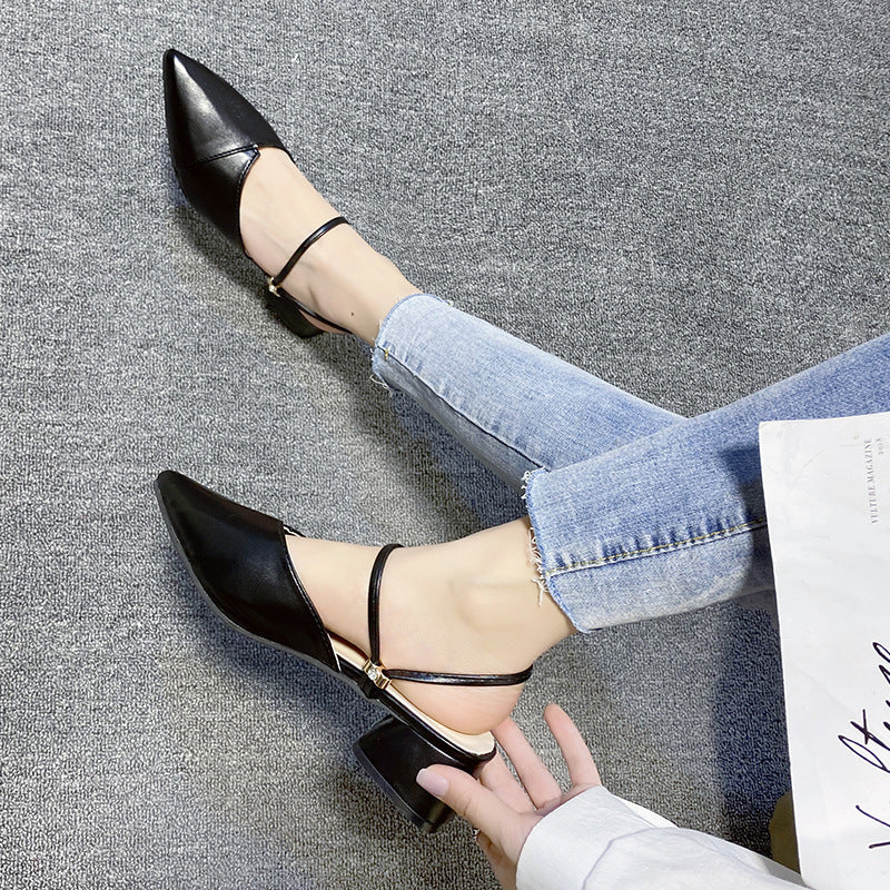 Damen Elegante Slingback Schuhe mit modischem Blockabsatz und schicker Schnalle R&B