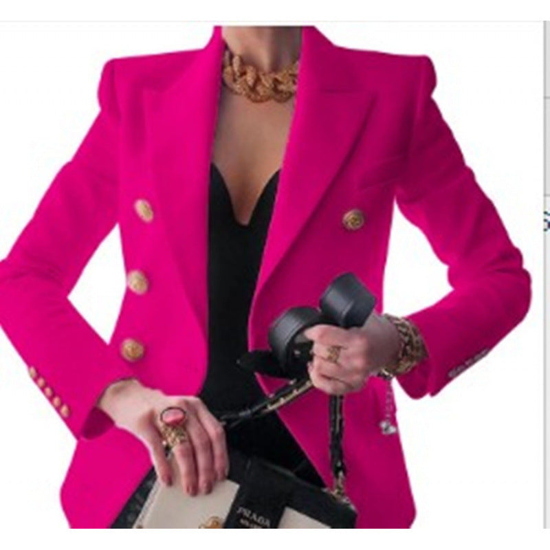 Damen Edler Blazer mit Goldknopf-Detail und klassischem Schnitt R&B