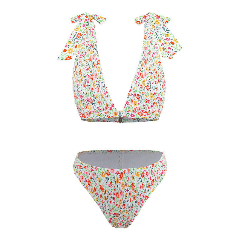 Damen Triangel-Bikini mit verspieltem Blumenmuster R&B