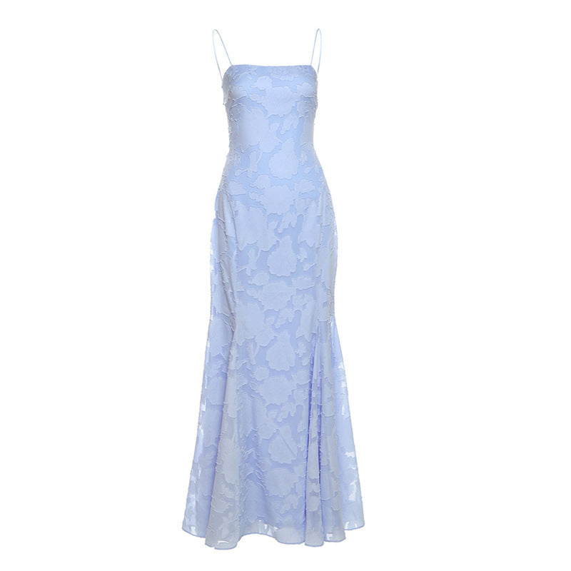 Damen Langflussendes Kleid mit stilvollen Blumenapplikationen R&B